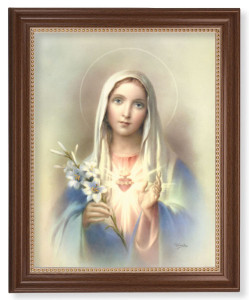 Immaculate Heart of Mary with Lily 11x14 Framed Print Artboard [HFA5008]