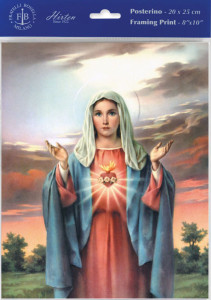 Immaculate Heart of Mary Print - Sold in 3 per pack [HFA1102]