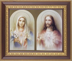 Immaculate Heart and Sacred Heart 8x10 Framed Print Under Glass [HFP192]