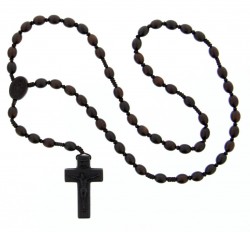 Jujube Dark Wood 5 Decade Rosary - 10mm Oval Beads [RB3916]