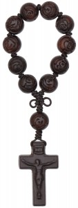 Jujube Wood One Decade Rose Bead Rosary - 13mm [RB9002]