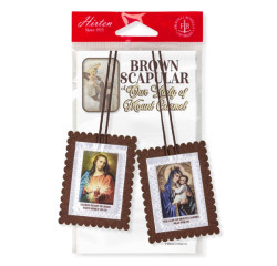 Large Brown Our Lady of Mt Carmel Scapular [HR1516]