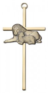 Lion and Lamb Wall Cross 6“ [CRB0049]