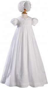 Long Beaded Cotton Heirloom Christening Gown [LTM001]