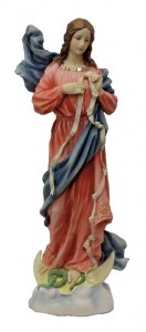 Mary, Undoer of Knots Statue, Hand Painted - 8 Inches [GSS076]