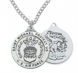 Men's Air Force Saint Michael Medal Sterling Silver of Pewter [MV2030]