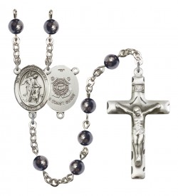 Men's Guardian Angel Coast Guard Silver Plated Rosary [RBENM8118S3]