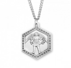 Men's Hexagon Saint Michael the Archangel Medal [HMM3014]