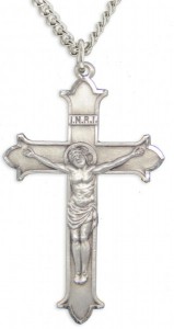 Men's Matte Finish Flat Cross Point Edge Crucifix [HM0752]