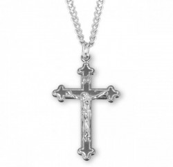 Men's Outlined Crucifix Medal Sterling Silver [RECRX1018]