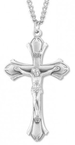 Men's Simple Budded Crucifix Pendant [HM0756]