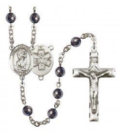 Men's St. Christopher EMT Silver Plated Rosary [RBENM8022S10]