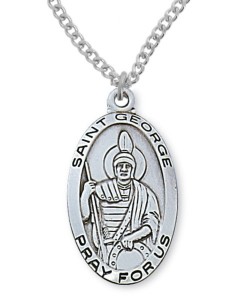Men's St. George Medal Sterling Silver [MVM1068]