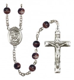 Men's St. Michael the Archangel Silver Plated Rosary [RBENM8076]