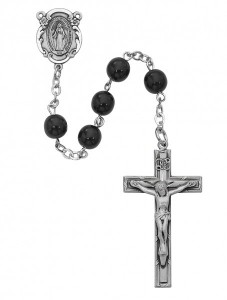 Miraculous Men's Rosary with Black 7mm Beads [MVRB1000]