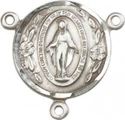 Round Miraculous Medal Rosary Centerpiece [BLCR0119]