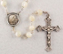 Mother of Pearl Madonna and Child Rosary [MVRB1093]