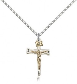 Women's Nail Crucifix Pendant Two-Tone [BM0909]