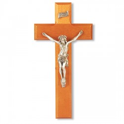 Natural Cherry Wood Wall Crucifix - 9 inch [CRX4117]