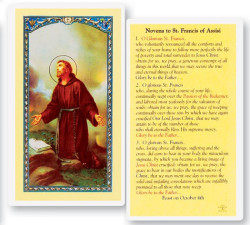Novena To St. Francis Laminated Prayer Card [HPR312]