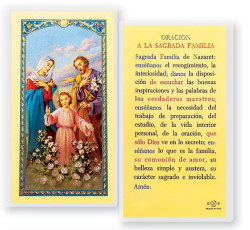 Orcaion A La Sagrada Familia Laminated Spanish Prayer Card [HPRS749]