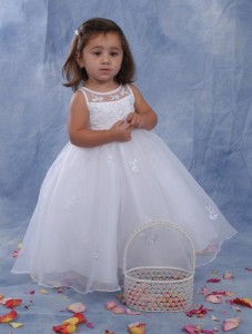 Organza and Peau Satin Christening Dress with Pearls and Embroidery [SCB1007]
