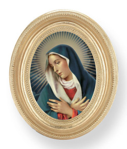 Our Lady of Divine Mercy Small 4.5 Inch Oval Framed Print [HFA4740]