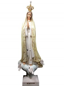 Our Lady of Fatima Hand-painted Statue with Crown Jewels 28 Inch [VIC1103]