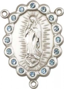 Our Lady of Guadalupe Sterling Silver Rosary Centerpiece [BLCR0137]