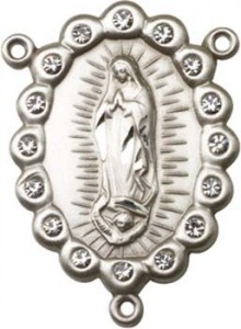 Our Lady of Guadalupe Sterling Silver Rosary Centerpiece [BLCR0138]