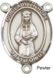 Our Lady of Hope Rosary Centerpiece Sterling Silver or Pewter [BLCR0331]
