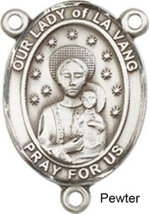 Our Lady of La Vang Rosary Centerpiece Sterling Silver or Pewter [BLCR0281]