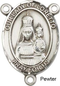 Our Lady of Loretto Rosary Centerpiece Sterling Silver or Pewter [BLCR0249]
