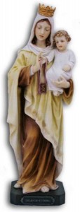 Our Lady of Mt. Carmel Statue, Hand Painted - 10 inch [GSS082]