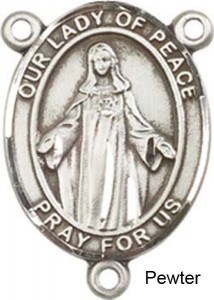 Our Lady of Peace Sterling Silver Rosary Centerpiece [BLCR0344]