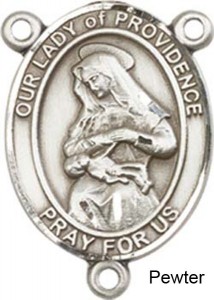 Our Lady of Providence Rosary Centerpiece Sterling Silver or Pewter [BLCR0254]