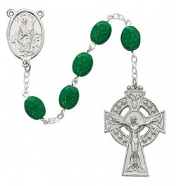 Oval Shamrock Rosary with St. Patrick Center [RB1602]