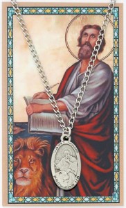 Oval St. Mark Medal with Prayer Card [PC0014]