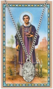 Oval St. Stephen Medal with Prayer Card [PC0017]