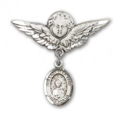 Pin Badge with Our Lady of la Vang Charm and Angel with Larger Wings Badge Pin [BLBP1067]