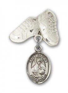 Pin Badge with St. Albert the Great Charm and Baby Boots Pin [BLBP0271]