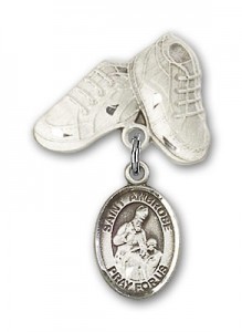 Pin Badge with St. Ambrose Charm and Baby Boots Pin [BLBP1210]