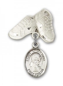 Pin Badge with St. Apollonia Charm and Baby Boots Pin [BLBP0299]