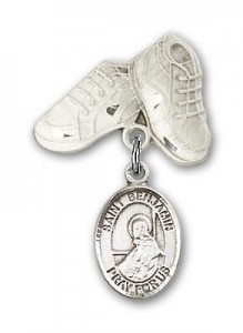 Pin Badge with St. Benjamin Charm and Baby Boots Pin [BLBP0355]