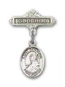 Pin Badge with St. Benjamin Charm and Godchild Badge Pin [BLBP0354]