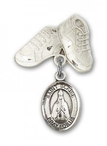 Pin Badge with St. Blaise Charm and Baby Boots Pin [BLBP0334]