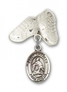 Pin Badge with St. Charles Borromeo Charm and Baby Boots Pin [BLBP0405]