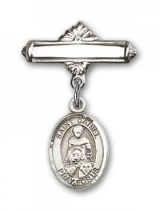 Pin Badge with St. Daniel Charm and Polished Engravable Badge Pin [BLBP0427]