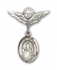 Pin Badge with St. David of Wales Charm and Angel with Smaller Wings Badge Pin [BLBP0452]