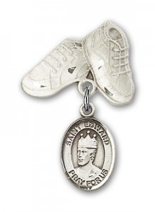 Pin Badge with St. Edward the Confessor Charm and Baby Boots Pin [BLBP0447]